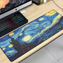 Van Gogh oil painting Starry Sky literature fresh simple fashion tide oversized thick lock edge mouse pad learning desk
