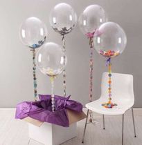 Hot net red Transparent helium big wave ball luminous filler feather ins Night Market Square Luminous colorful