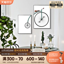 Modern simple entry into the Xuanguan painting restaurant decorating the painting dining room bicycle combination painting studio mural