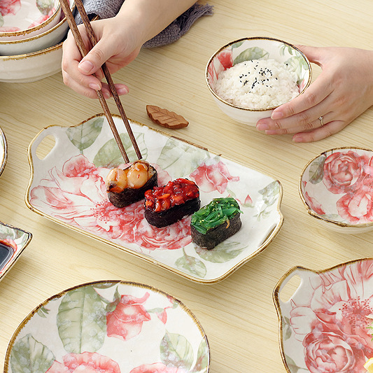 The kitchen Chinese style restoring ancient ways under The glaze color auspicious wealth ceramic tableware household food dish dish porridge spoon noodles soup bowl