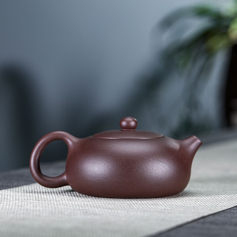 The kitchen yixing it pure manual kung fu tea pot home outfit purple mud flat xi shi tea set 240 c