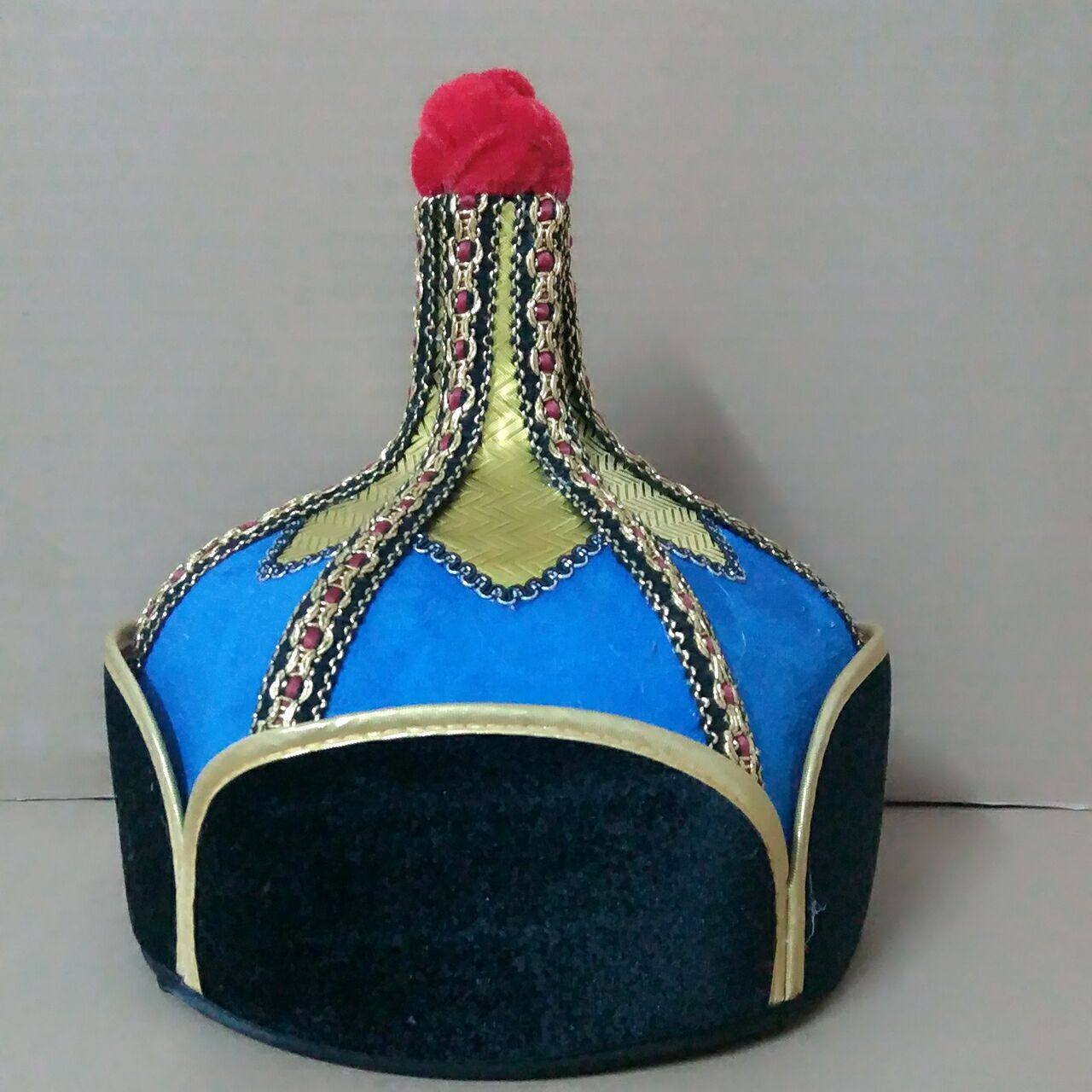 新款蒙古族帽子男士男款式鹿皮绒成人跳舞舞台王爷帽男帽民族风