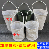 Portable electrician aerial work electric maintenance kit canvas labor protection wear-resistant tool barrel cylindrical toilet bag