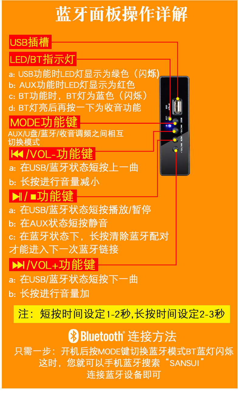 sansui/山水 gs-6000(88b)家庭家用专业电视客厅k歌蓝牙低音炮音响