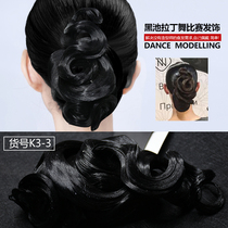Latin headwear low-plate national standard performance headwear adult Latin dance headwear new wig film competition modern hair accessories