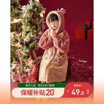 Childrens pajamas François Fall Winter Girls Coral Velvet Small Girls Home Clothes
