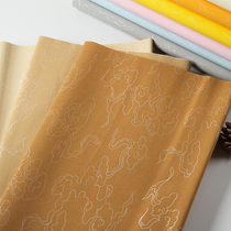 Xiangyun six-foot pure color whole pastel rice paper wholesale to open water pattern dragon pattern sprinkled gold half-baked Calligraphy Special