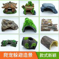 Lusheng hosts crab-made view resin to avoid cave reptile imitation natural withered wood stone climbing landscape reptile wood block