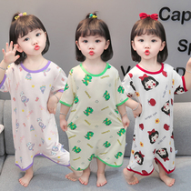 Girl Modale Sleepskirt Summer Boy and Women Baby Household Clothes Princess Connected Baby Link Pajamas