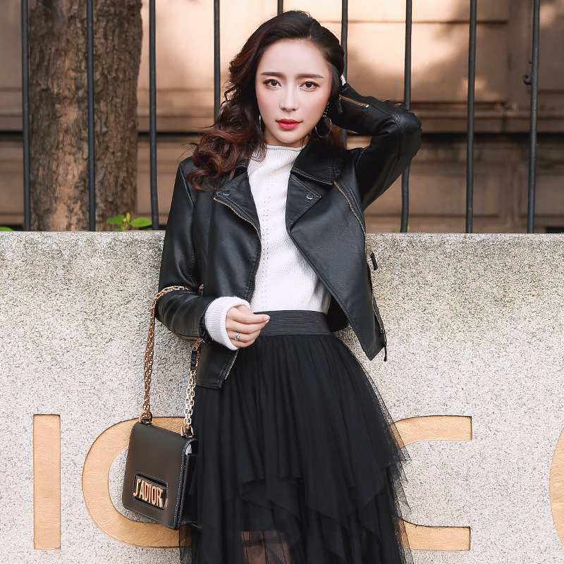 2019秋冬新款皮衣女短款帅气韩版百搭显瘦机车皮夹克小外套棒球服