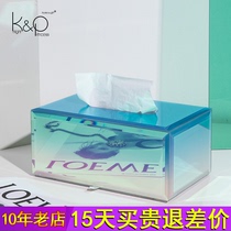 KP Nordic Style Light Lavish Tissue Box Bedroom Desktop Waterproof Hotel Commercial Bathroom Polished Hand High Face Value Crate