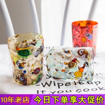 Italian imported ZECCHIN Murano hand painted colorful crystal glass ins cold water wine glass gift box