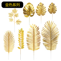 Golden simulation turtle back leaves fake turtle back bamboo sunflower leaves money leaves scattered tail leaves wedding decoration fake leaves plastic leaves