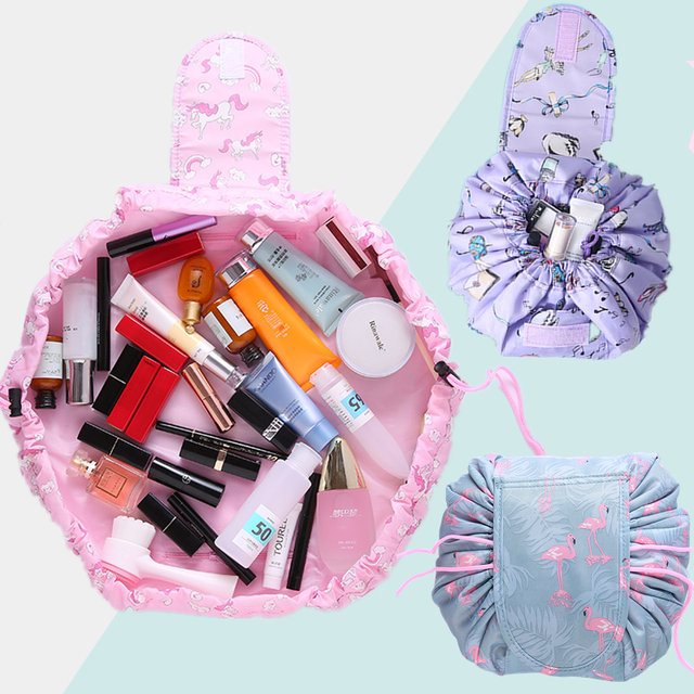 Korean version of ins lazy net red cosmetic bag large capacity drawstring storage bag wash bag travel portable multifunctional bag Korean version of ins lazy net red cosmetic bag large capacity drawstring storage bag wash bag travel portable multifunctional bag