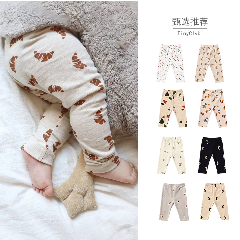 (Bai lap comfort) Ins bursting baby pure cotton pants Spring and autumn out baby boy sons and daughters hit bottom net red trousers-Taobao