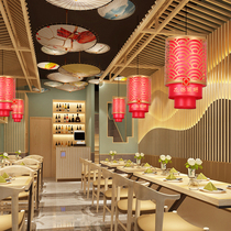 Chinese antique chandelier restaurant Chinese style hot pot restaurant Tea House hotel aisle balcony bar Zen lantern lamps