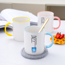 Creative cartoon cup spring summer autumn and winter ceramic cup personality cute Milk Cup with lid with spoon
