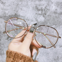 Anti-radiation anti-blue myopia glasses female Korean tide computer eye protection eyes plain face Net red glasses frame flat light