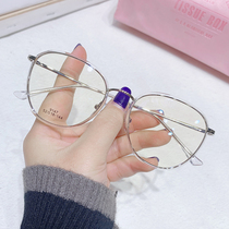 ins small red book transparent glasses frame female myopia glasses anti-radiation blue glasses shaking sound Net red same Han Chao