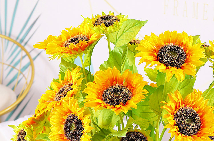 ins向日葵仿真花花束高仿真假花向阳花摄影拍照道具幼儿园装饰花