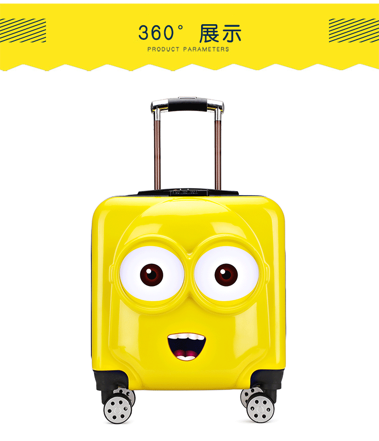 儿童行李箱卡通3d小孩拉杆箱学生可坐旅行密码皮拖推