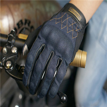 uglyBROS Denim Leather Short Motorcycle Riding Racing Gloves Harley Locomotive Vintage Gloves