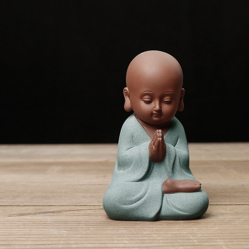 Violet arenaceous the young monk tea pet furnishing articles boutique zen tea taking individuality creative express little novice monk tea tea play ground