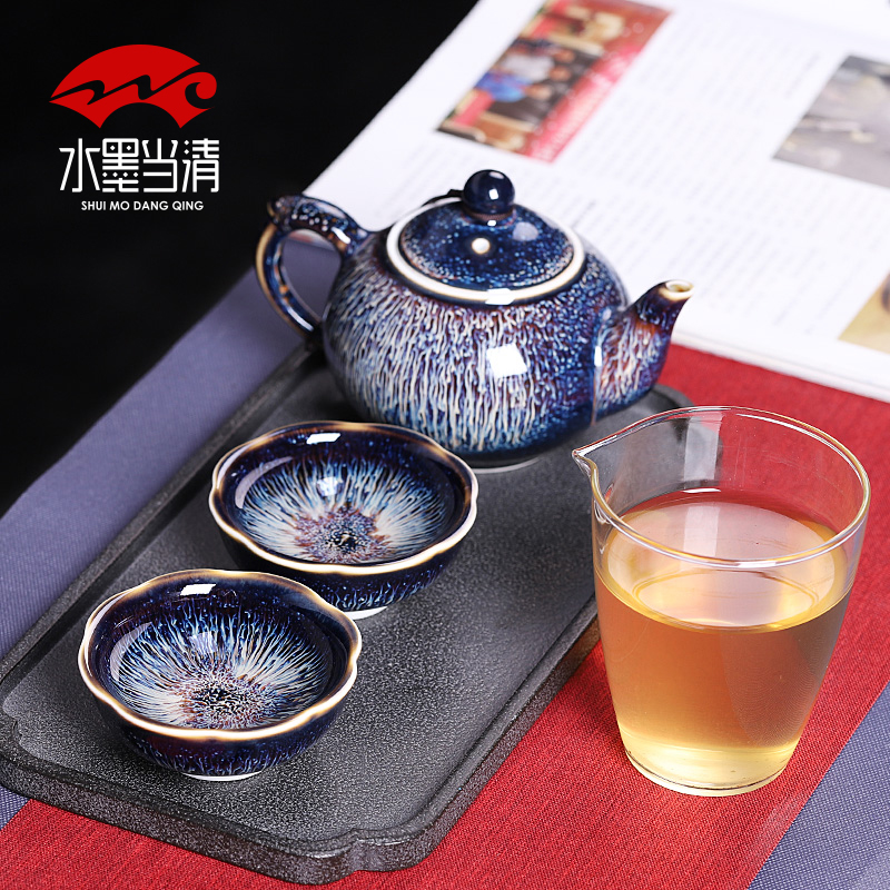 Build one master cup single cup small tea cup, cup of jingdezhen ceramics single sample tea cup obsidian variable temmoku lamp that large