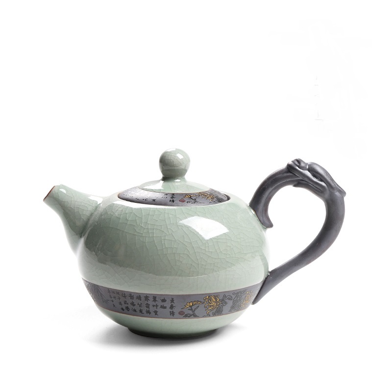 Elder brother up with ceramic kung fu tea pot single pot cracked grain tea service manual small belt filter tieguanyin tea, a single