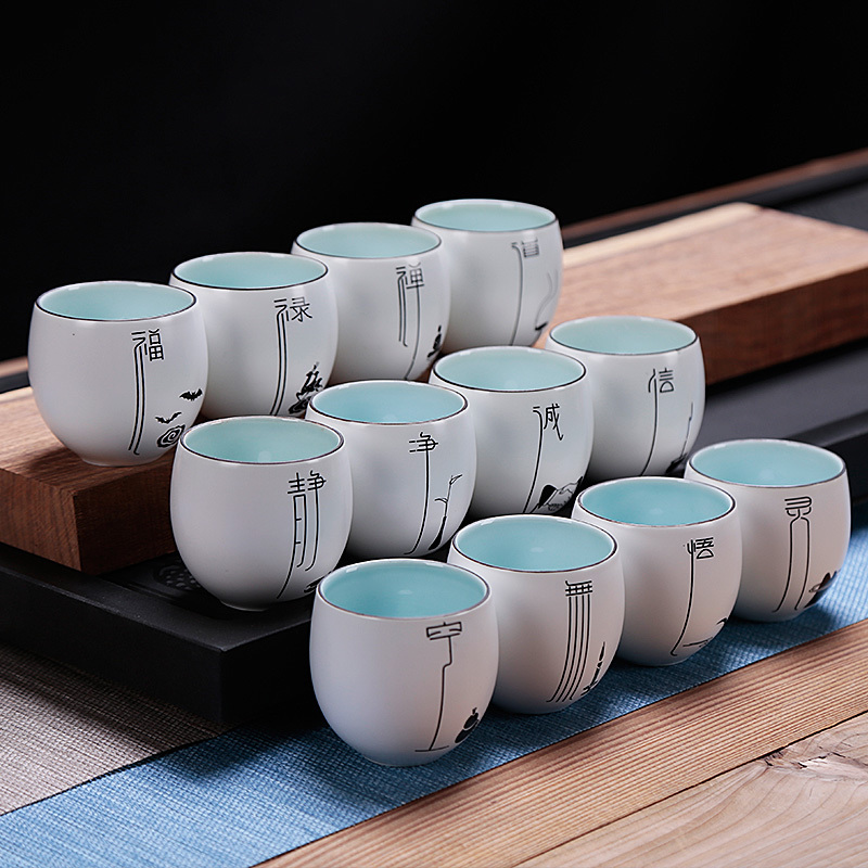 Cup of kung fu tea master Cup but small ceramic cups a single household single large move jingdezhen tea