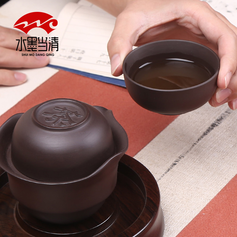 Portable travel violet arenaceous a pot of 2 cup car crack cup kung fu tea set suit individual cup teapot and contracted