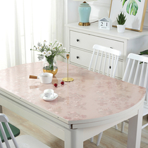 pvc table mat telescopic folding Oval soft glass waterproof and oil-proof non-washing tea table cloth round tablecloth
