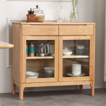 Nordic Dining Side Cabinet Solid Wood Minima Modern Day Style Wine Cabinet Living-room Small Family Type Tea Water Cabinet Bowls Cabinet Close To Wall Locker