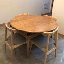 Solid Wood Round Table Nordic Home Log Small Family Dining Table Day Style Folded Oak square table Changeable Round Table Table