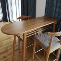 Solid Wood Bar Desk Table Home Partition Close By Window Family Kitchen Living Room Balcony Close By Window Nordic Dining Table Integrated High Foot Table