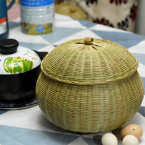 Household bamboo basket handmade bamboo basket kitchen steamed buns frame round fruit plate Bamboo Flat dustpan bun frame