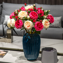 Light Extravagant Peony Emulation Flower Upscale Silk Bouquet Indoor Genguan Living-room Decoration Flower Pendulum Pieces Fake Flower Table Flower Furnishing
