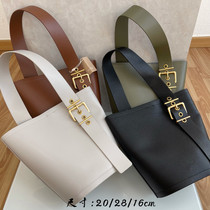Export niche rat goods shoulder-to-shoulder calfskin material bucket underarm bag