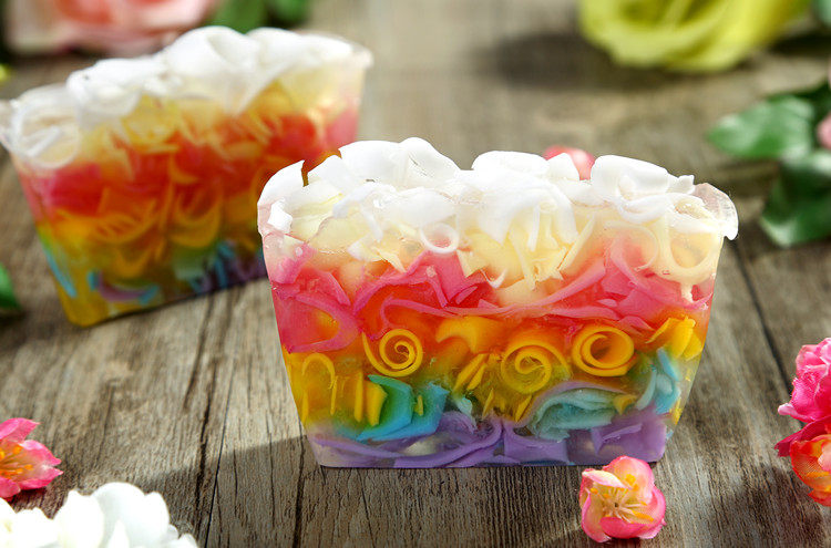 阿蒂朗丝进口彩虹皂精油手工皂洗脸沐浴香皂100g天然补水保湿香体_7折