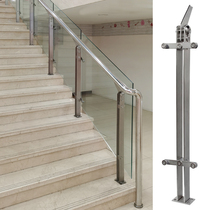 Crown Bai customized 304 stainless steel home decoration Villa outdoor stair handrail glass enclosure railing balcony column