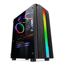 Game titan computer case RGB cool desktop host case ATX large plate tempered glass side transparent dustproof net