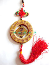 Sandalwood engraving Rohan to run the car bag to hang up the home ornament Nafu Ping An mascot