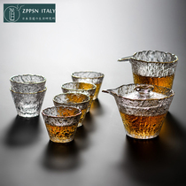 Italian ZPPSN day style glass kung fu tea set with hammer grain resistant high temperature resistant cover bowl tea cup whole tea set