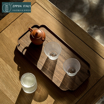 Italy ZPPSN tea tray household black walnut solid wood small tray modern simple handmade dry foam tray