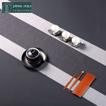 Italian ZPPSN Day-style waterproof tea mat Zen Sesame Cloth Table Flag Tea Mat Tea Set Cotton Hemp Cloth Art Mat Gift Box