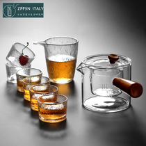 Italy ZPPSN Japanese-style heat-resistant glass Kung Fu tea set thickened tea tray Tea pot Home office