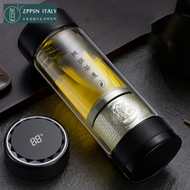 Italian ZPPSN day style 999 pure silver glass cups Home Jane double filter Tea water cups Office gift boxes