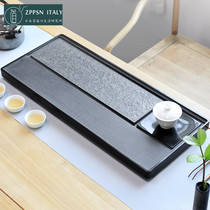 Italy ZPPSN Japanese-style whole black gold stone tea tray Household simple stone tea table large creative drainage tea sea
