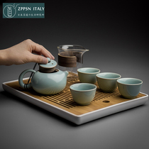 Italian ZPPSN Day-style Ru Kiln Ceramics Utiliti Tea Suit Home Office Brief the whole set of teapot tea tray