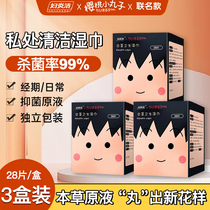 Womans feminine wet wipes private sanitary wet tissue small pieces of packaging wet towels paper toilet paper graffidto fart toilet